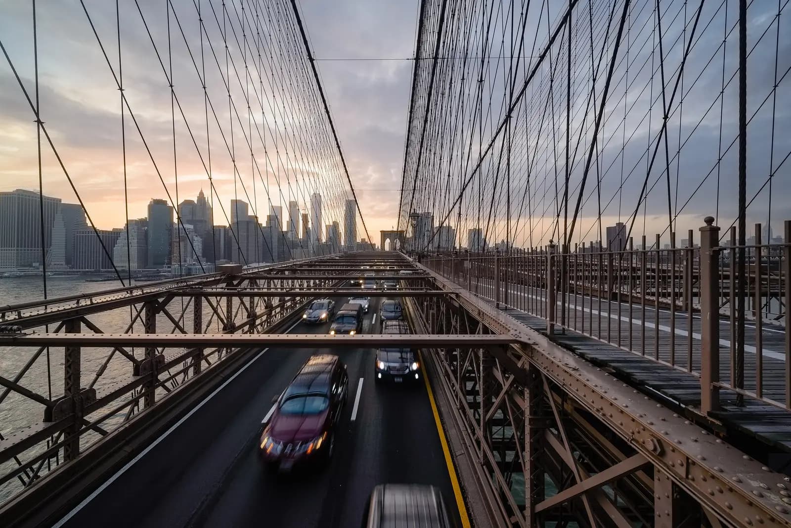 Brooklyn Bridge with the Manhattan skyline