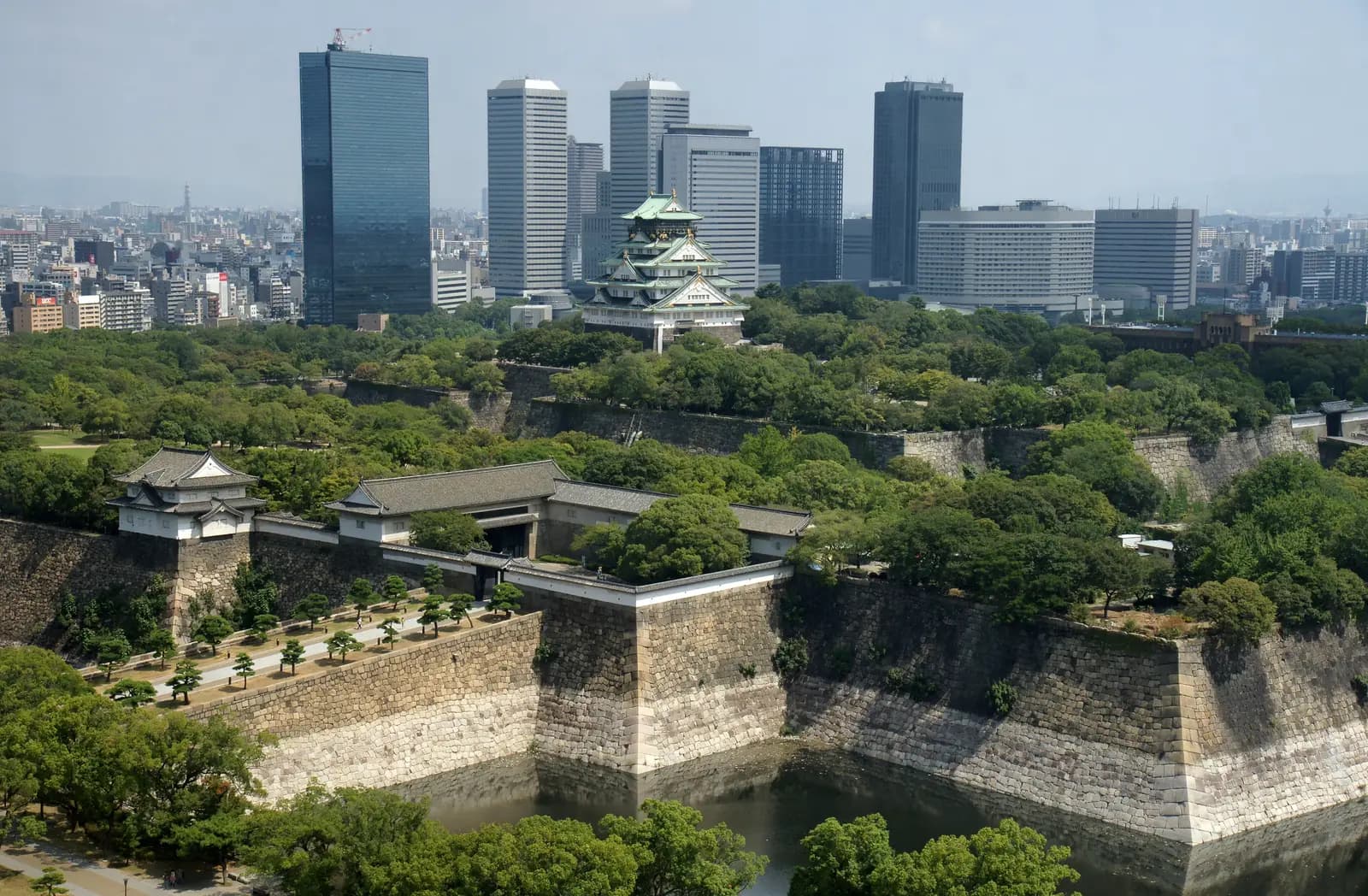 Osaka Castle and the city skyline