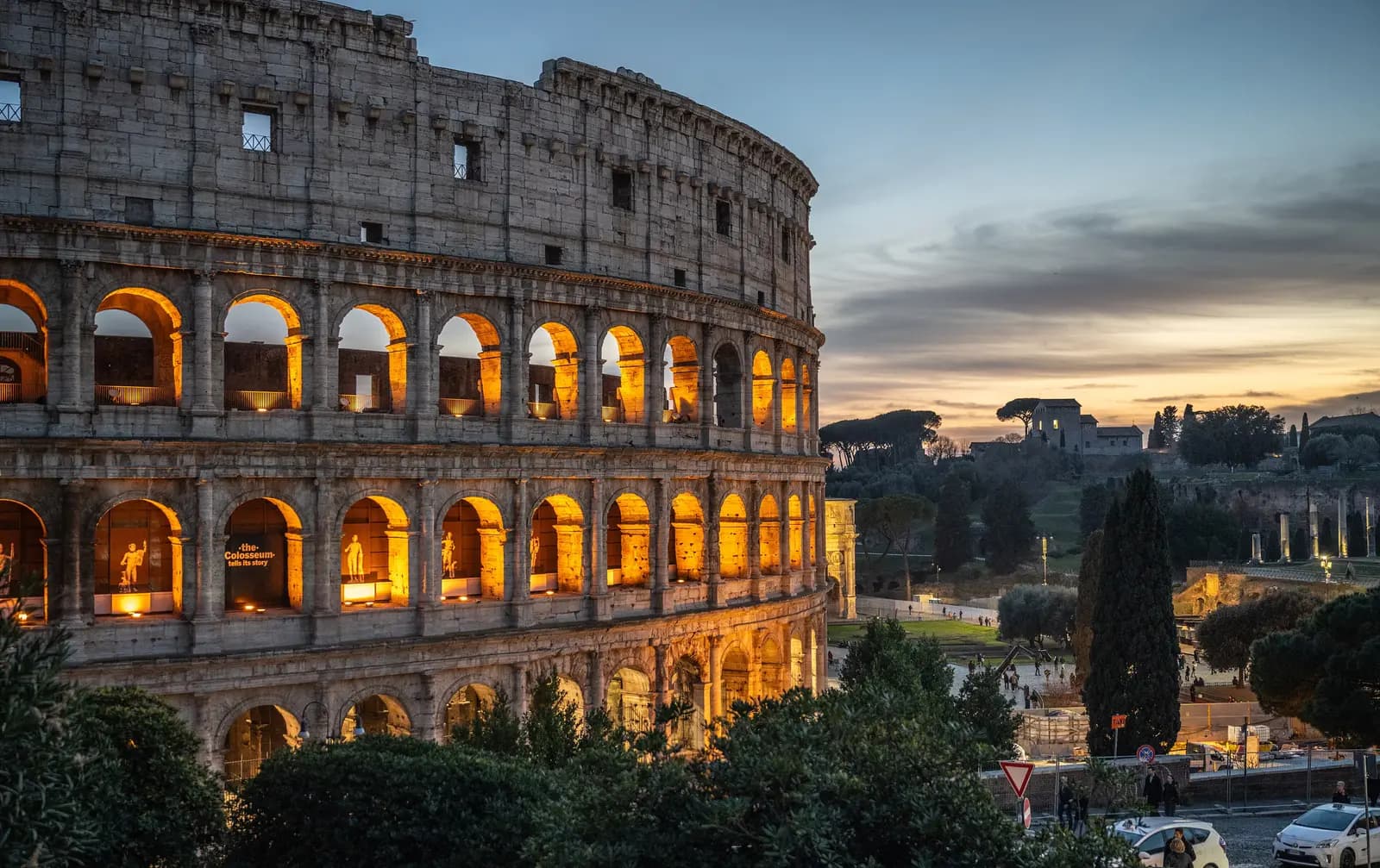 The Colosseum at sunset, Rome