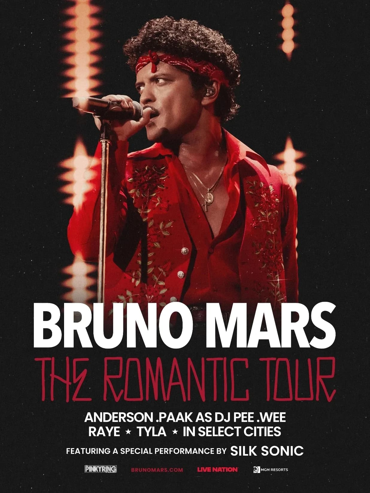 Bruno Mars — The Romantic Tour 2027 international poster