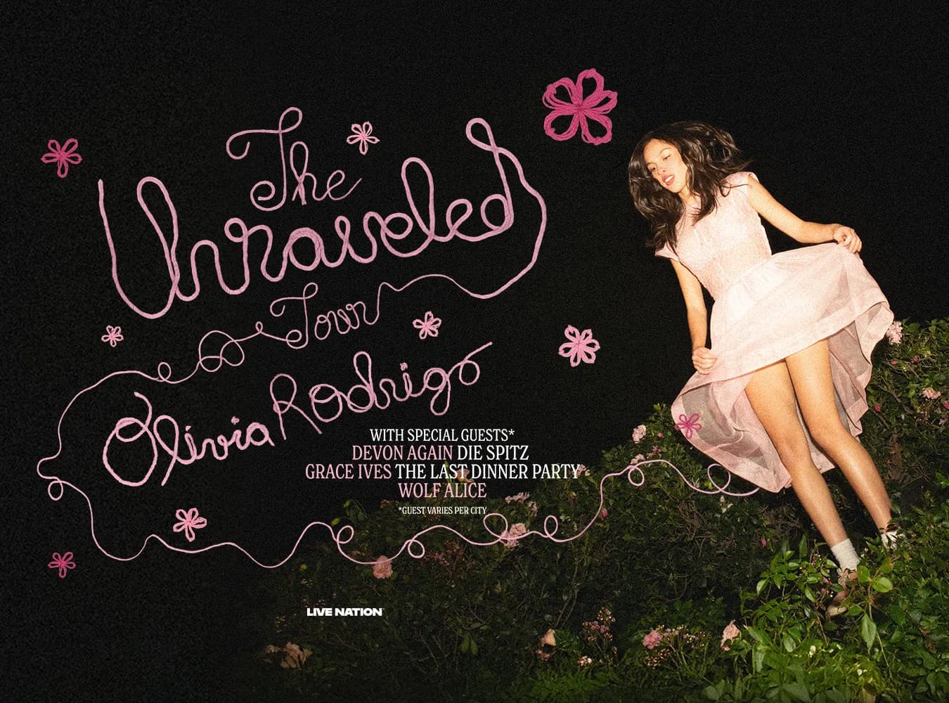 Olivia Rodrigo — The Unraveled Tour poster (North America)